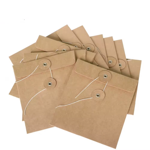 定制印刷牛皮纸A4字符串和按钮文件信封 - Product Image 1