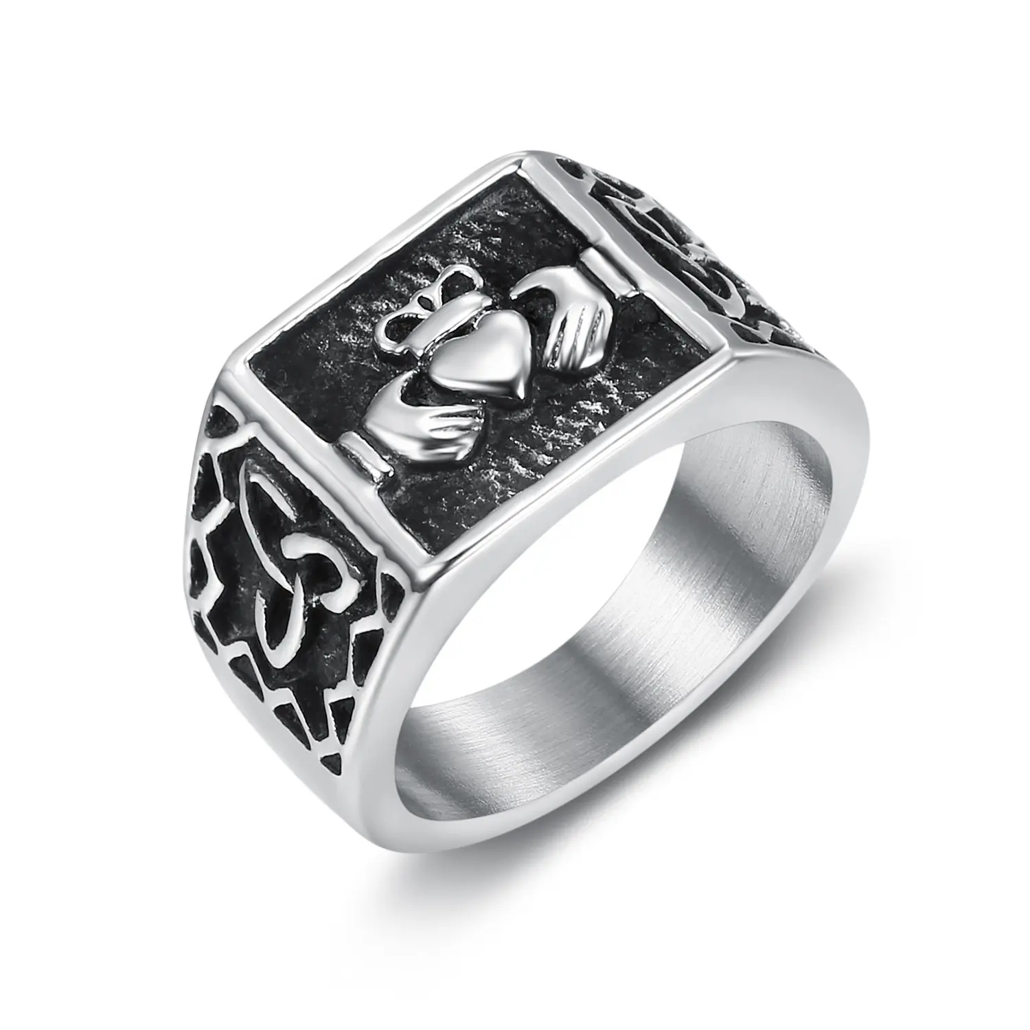 Retro classic stainless steel Celtic logo jewelry Irish ladies titanium steel ring wholesale