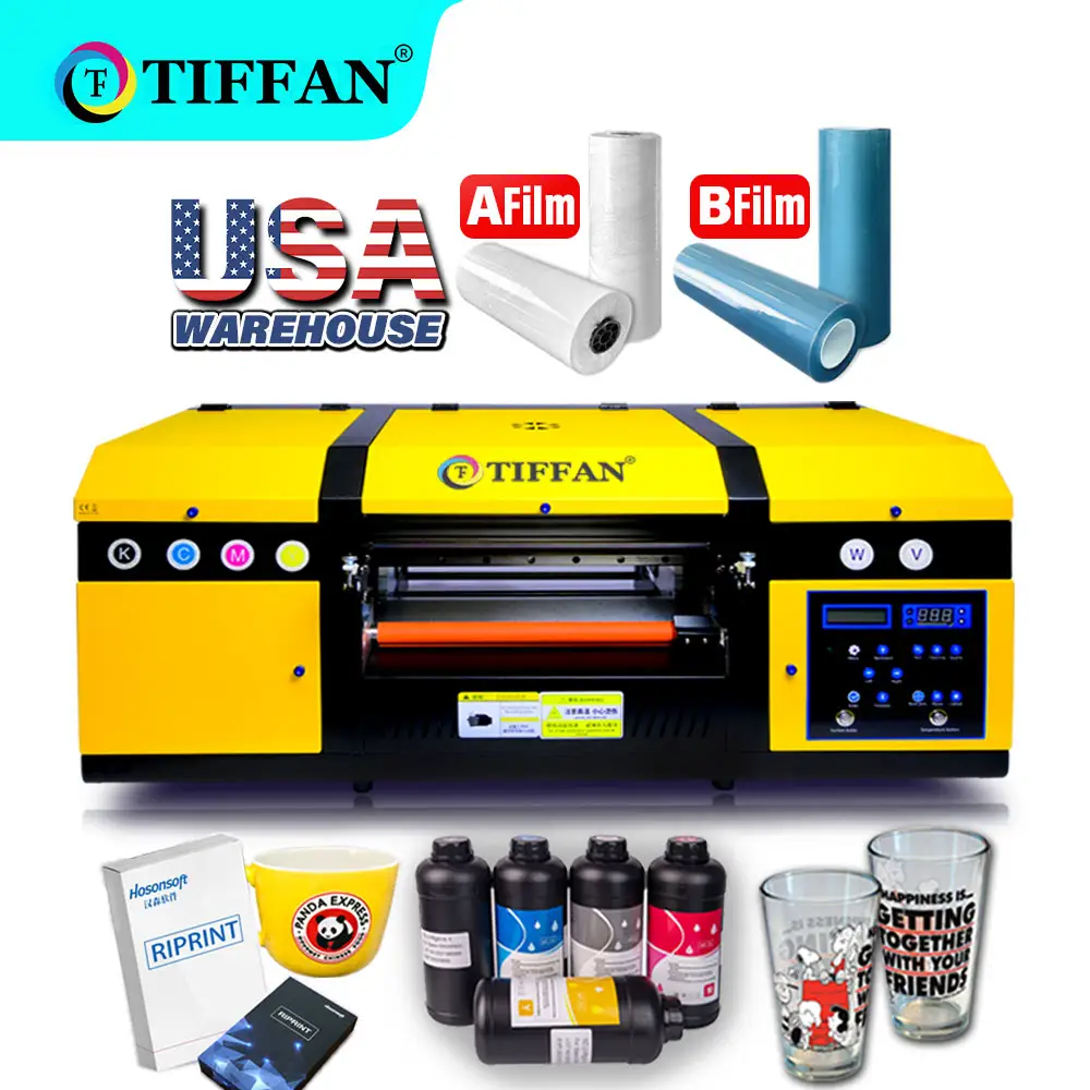 TIFFAN Factory Price uv id card impressora levantou texto uv dtf vara e rasgar impressora máquina de impressora de vidro uv para telhas