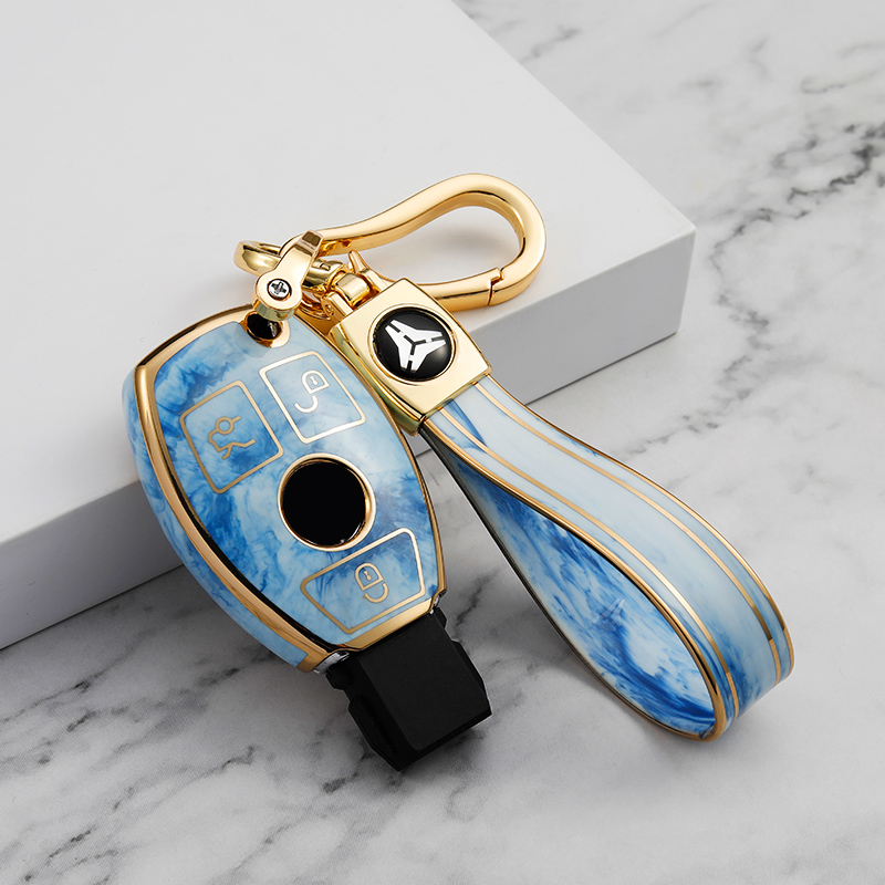 Couvercle 3 boutons + porte-clés TPU-Bleu