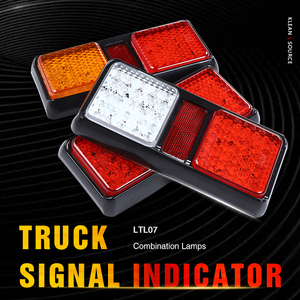 12V & 24V Emark批准的80毫米方形led后灯尾和带反射器的拖车半卡车的指示器 - Product Image 5