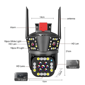 Sistema di telecamere di sicurezza IP impermeabile 6MP rete Wireless 4G con tre lenti PTZ tre viste casa uso umano tracciamento Audio 2 vie - Product Image 2