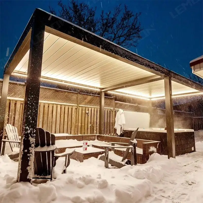 Tela bioclim para pergolas, toldos, gazebos e pergolas em perfil de vidro para terraços