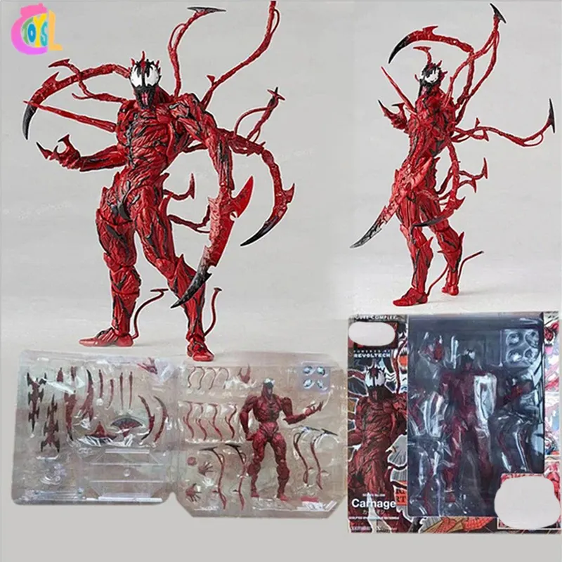 Fábrica de alta calidad modelos móviles Blister figuras en caja Yamaguchi Carnage Yamaguchi Venom Anime figura