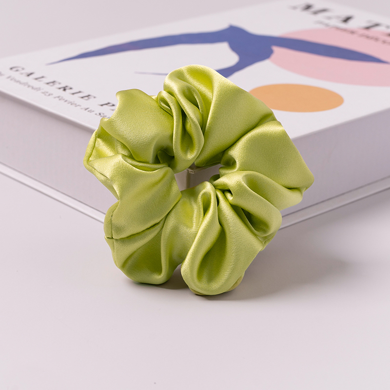 Olive green Silk Scrunchie 4cm