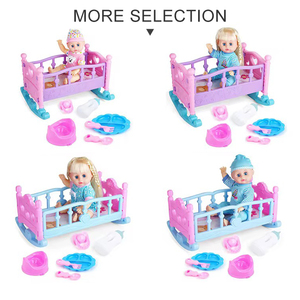 Kinder füttern trinken Pee Toys Kunststoff Pink Baby Toy Puppen bett Pretend 14 Zoll Baby Doll Spielset mit 12 Sounds - Product Image 6