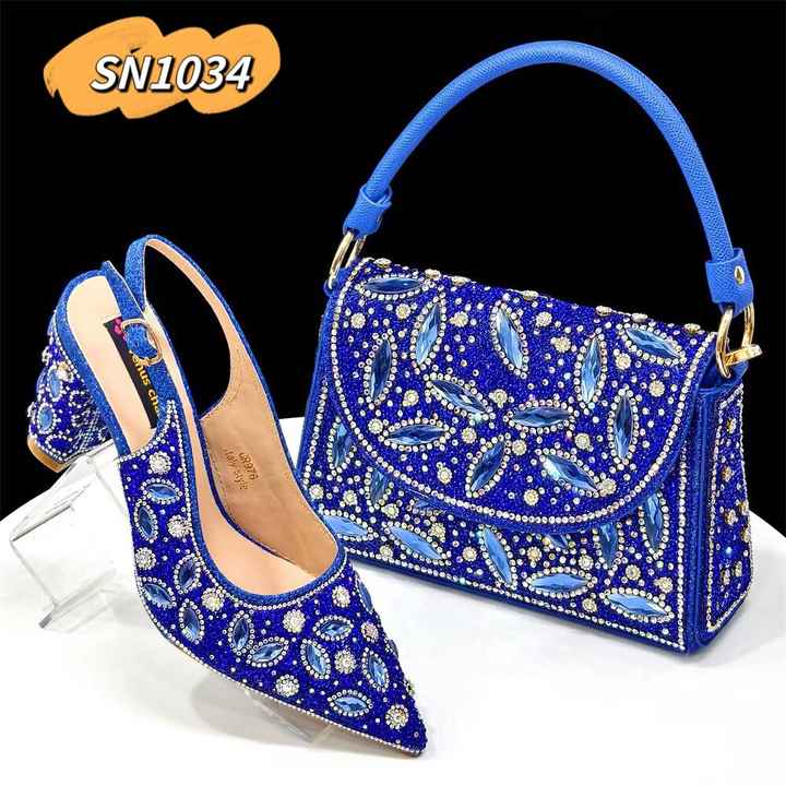 2025 New African Bridal Shoes /green Fashionable Women's Bags and Shoes /wedding Shoes Diamond slippers Women's Flat Shoes