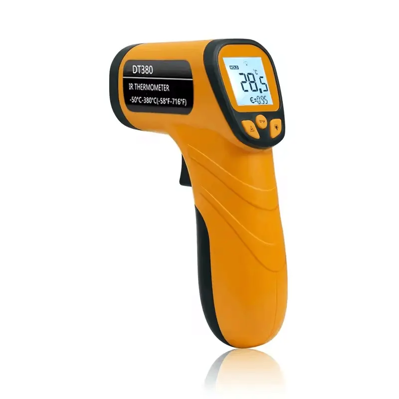 DT-380 kızılötesi termometre lazer ısı tabancası, dijital IR et termometresi pişirme için, şeker, gıda, Pizza fırını ızgara