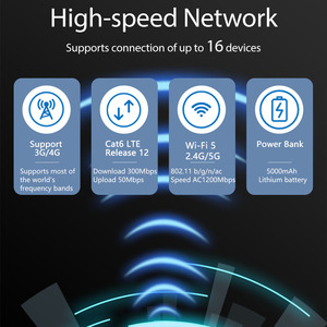 Karbor MF301 5000mAhバッテリー 2.4G/5GHz デュアルバンドWi-Fiルーター Cat 6 高速ポケットルーター 4G LTE Wi-Fi - Product Image 5