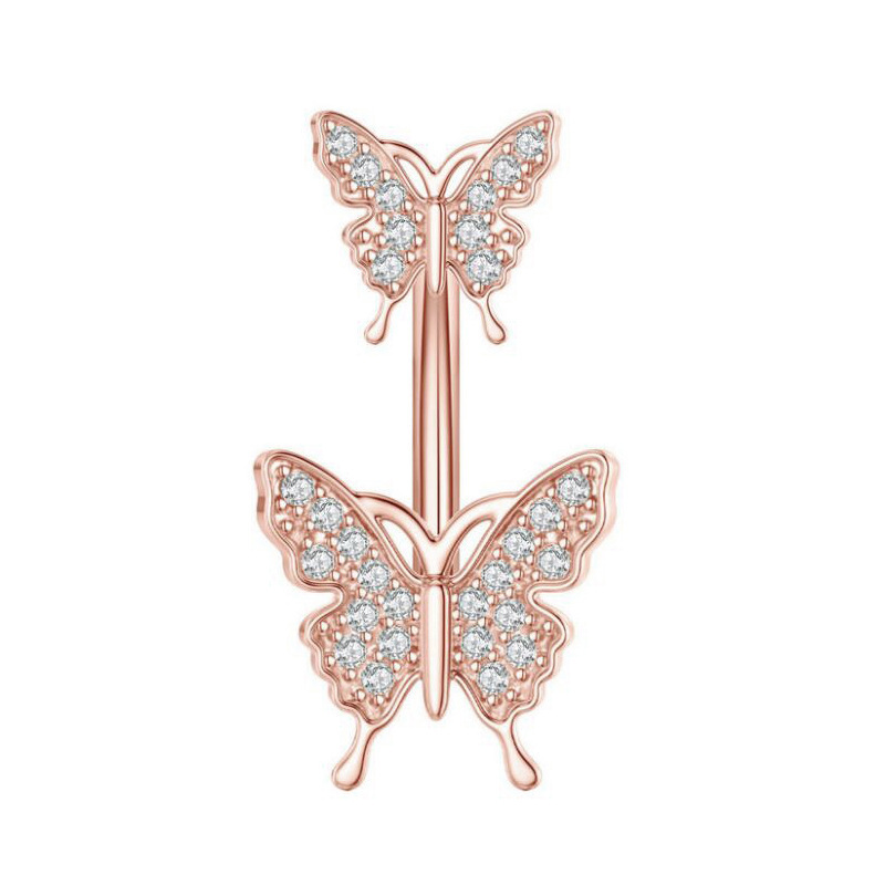 doble mariposa-oro rosa
