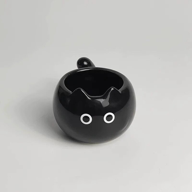 Black Siam cat coffee mug big eyes-210 ml