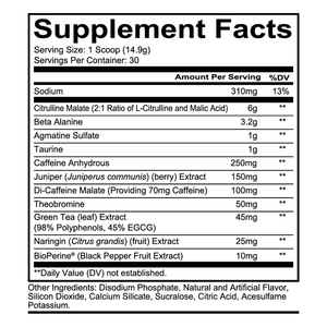 OEM Total War Pre Workout Powder Citrulline Malate Powder with Beta Alanine Taurin Caffeine for Increased Pump Blood Flow - Product Image 3