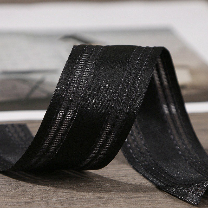 Noir - 2,5 cm, 50 yards par rouleau