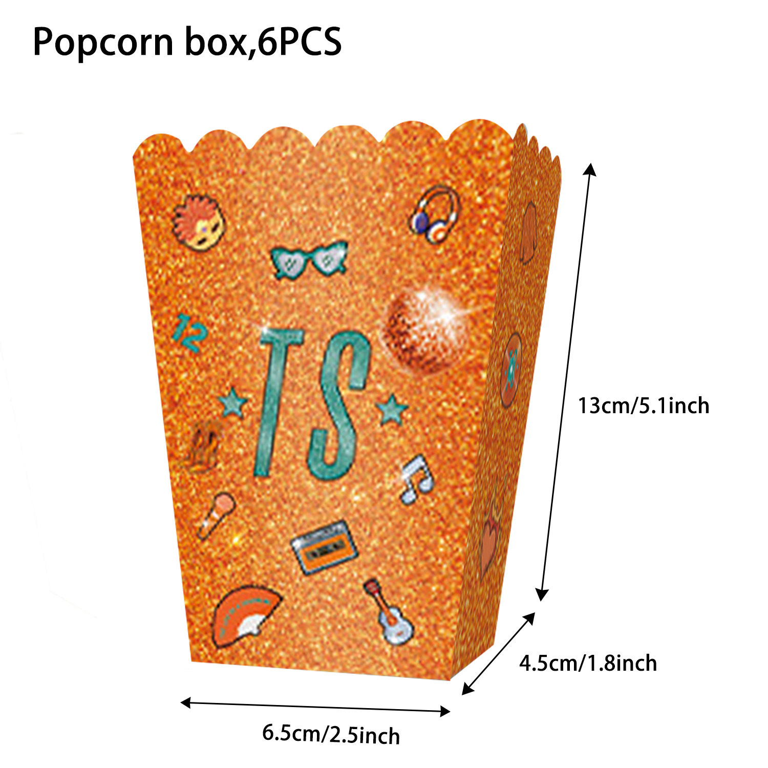 Green Orange-6pcs popcorn box A