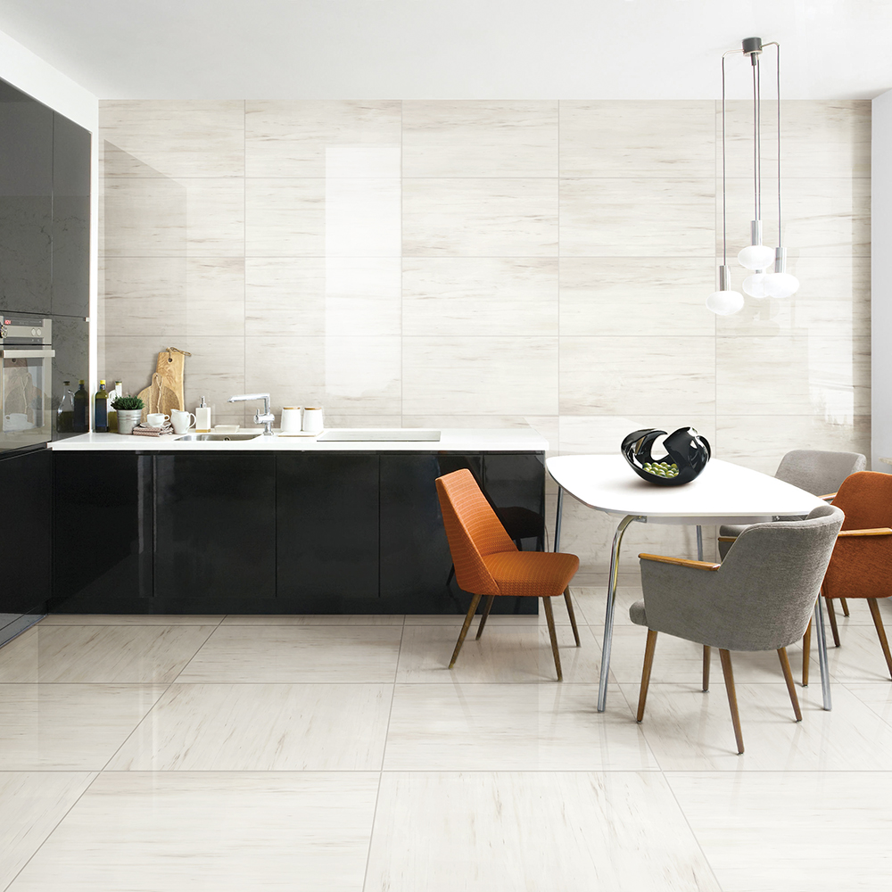 Carrara  Soft Polished Glazed Porcelain Floor Tile on sale 600x600mm