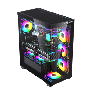 LovingcoolカスタムOEMゲーミングPCケースサポートM-ATX MB2.5 SSD 3.5HDDパノラマビジョンガラスPCキャビネットATXコンピューターゲーマーケース - Product Image 2