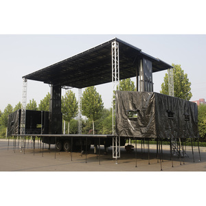 Palco mobile in lega di alluminio, adatto per fasi di nozze e fasi di festa, torre di linea integrata e sistema audio - Product Image 1