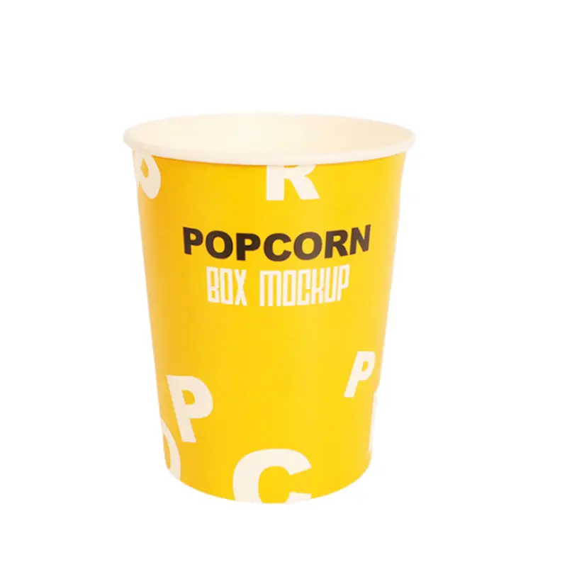 새로운 디자인 라운드 감자 튀김 치킨 용기 테이크 아웃 베이킹 와플 종이 팝콘 상자 스낵 크래프트 종이 컵
