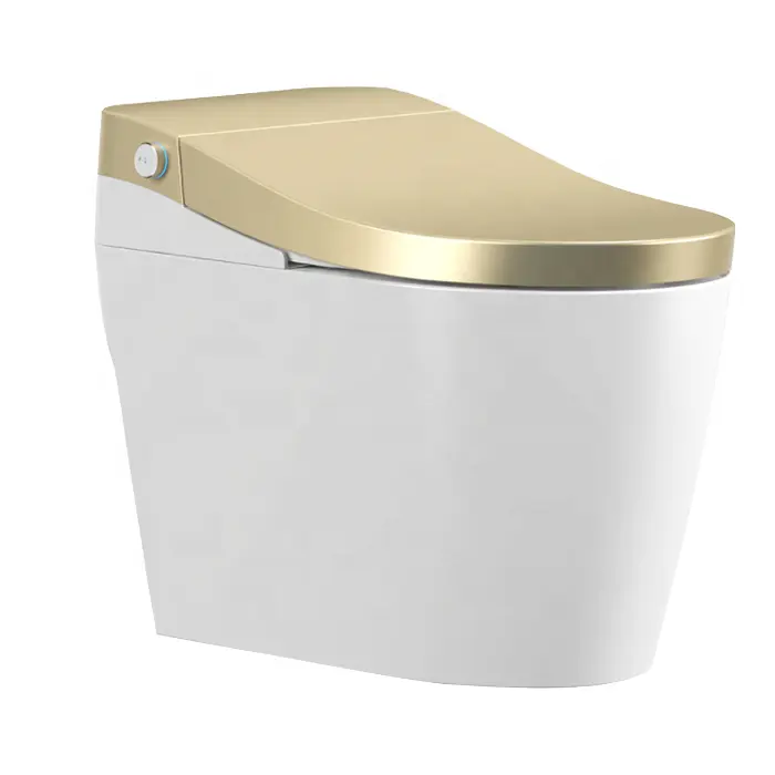 新しいインテリジェントウォータークローゼットゴールデンゴールドカラフルなバスルーム自動スマート便座ビデ