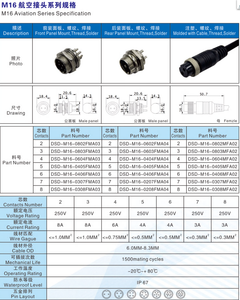 M12航空汽车插头插座2 3 4 5 7 8芯公母电力电缆连接器用于电线连接的铜触点 - Product Image 6