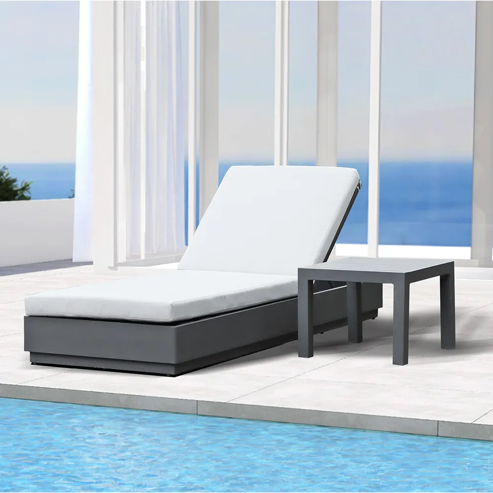 Tumbona de aluminio para hotel, tumbona con cama de día otomana para exteriores, muebles de lujo para jardín, diván