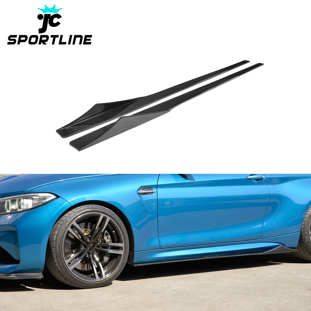 De fibra de carbono 2 Series F87 M2 faldas laterales de extensión para BMW M2 competencia 2016-2020