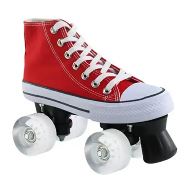 Venta al por mayor 2023 nueva Roller Skate atar cordones ajustable Unisex cuatro ruedas patines Quad zapatos para niños