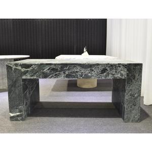 SH taş özelleştirilmiş doğal yeşil taş mermer Bar masası dikdörtgen ofis mobilyaları mermer bilgisayar resepsiyon masası çekmeceli - Product Image 1