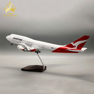 Plastik uçak modeli ölçekli LED ses aktive ışıkları Boeing 747 avustralya 1:150 uçak Model uçak - Product Image 2