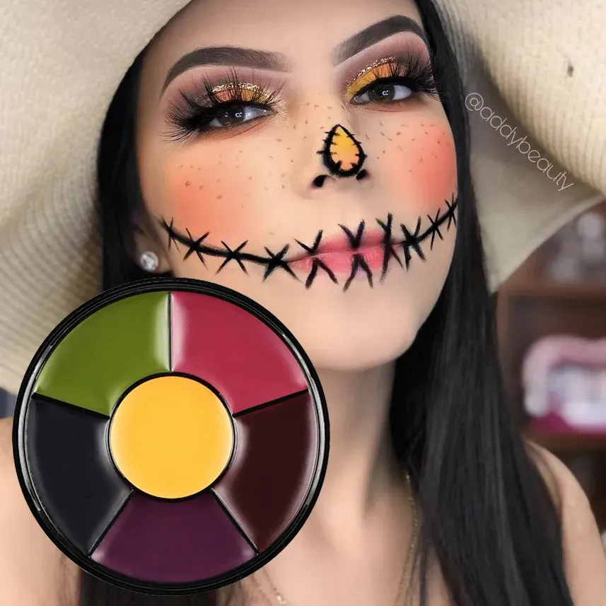 6 Colors Halloween Party Face & Body Makeup Oil Painting Oil Face Paint Palette Kit Waterproof Clown Face Paint