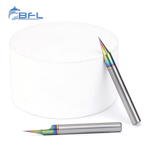 BFL Tungsten alaşım 1F gravür End Mill renk-kaplama v kanal açma ile karbür freze aracı - Product Image 5