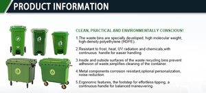 OEM HDPE 120L/240L/360L Mobile Dustbin <strong>Container</strong> Waste Bin Rectangular Plastic Outdoor <strong>Garbage</strong> Bins - Product Image 5
