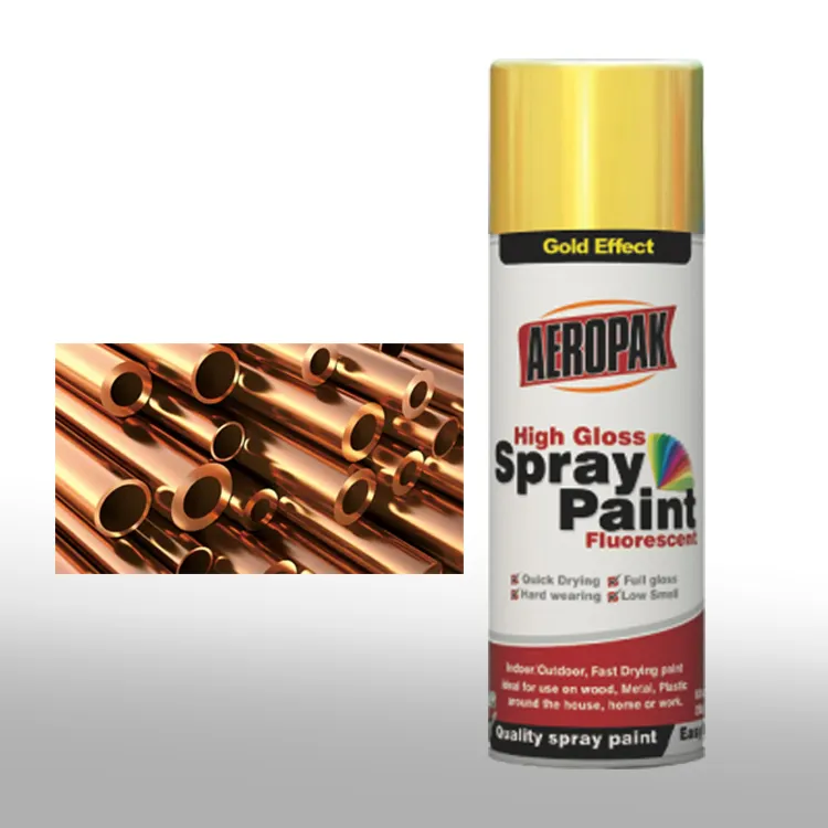 Aeropak Gold Sprüh farbe für Metall Metallic Farbe