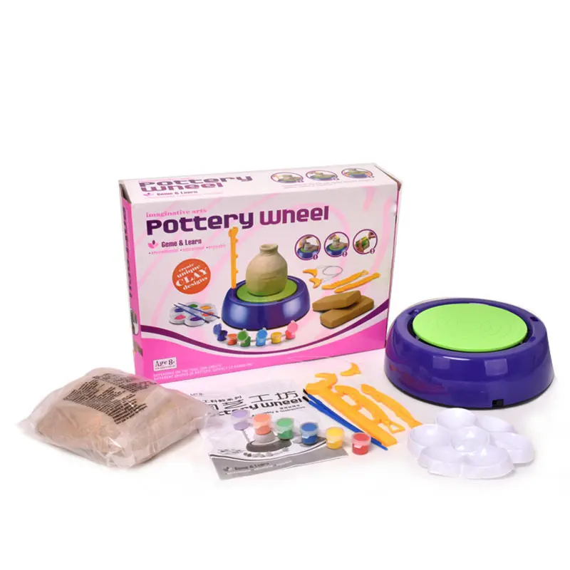 Popolare educazione precoce Mini DIY Art Craft Science Kit Diy argilla ceramica giocattolo elettrico rotella di ceramica giocattolo per bambini