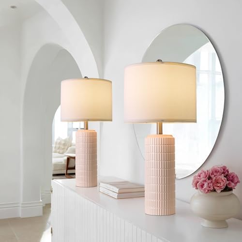 Rose clair-Lampes en céramique de 27,5''