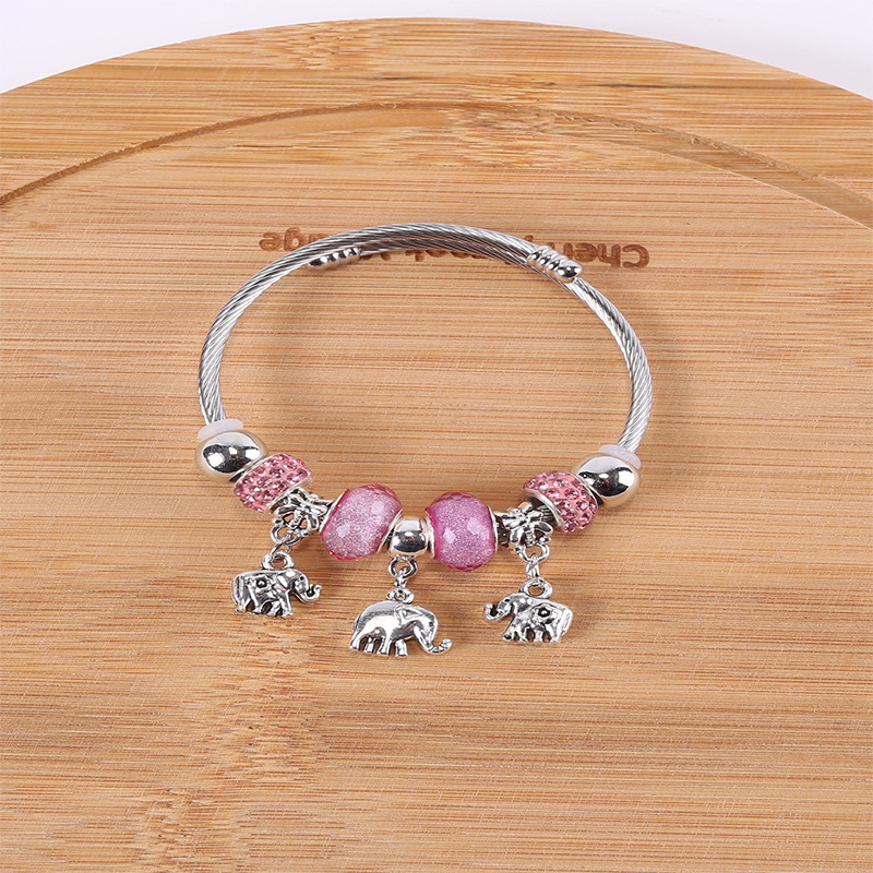 13 # ycb017-2 tres elefante colgante rosa
