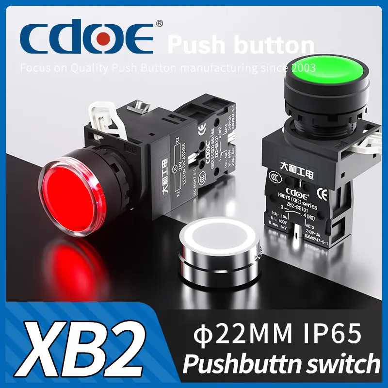 Y5 loạt 22 mét màu đỏ dừng khẩn cấp push button chuyển đổi một thường mở liên lạc cho năng lượng mới nguồn