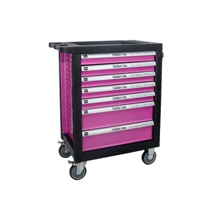 7个抽屉专业工具柜金属工具箱，带手动工具套件和脚轮 - Product Image 3