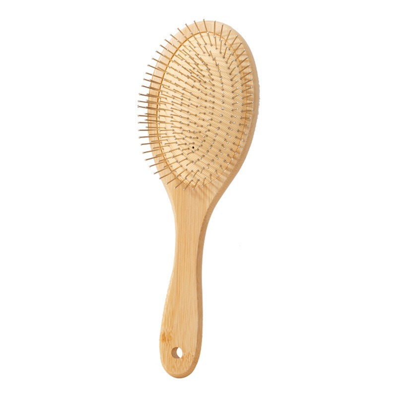 Aiguille en acier, ronde, grand ovale, couleur bois naturel, 7,8*23cm