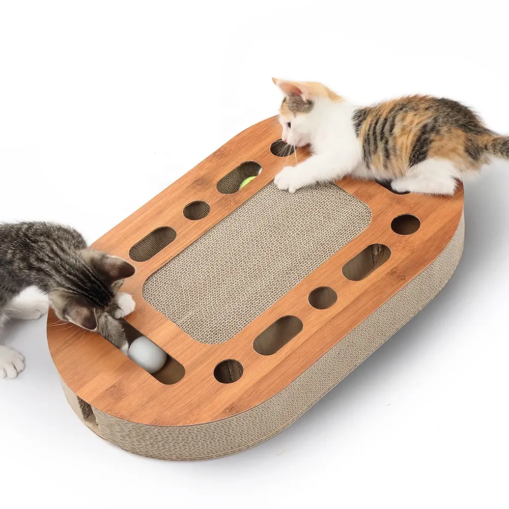 Nieuwe Aankomst Kitten Play Speelgoed Kartonnen Papier Plezier Kat Bal Scratcher