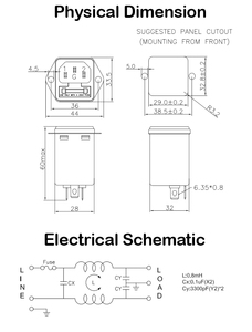 Rò rỉ thấp hiện tại IEC Bộ lọc đầu vào với cầu chì Emi Bộ lọc tiếng ồn cho teat và thiết bị đo lường - Product Image 4