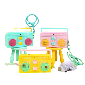 Cute Keychain <strong>Mini</strong> Macaron Voice Recording Phonograph Fun School Bag Pendant Small Diy Gift For Children Customer Key Chain - Product Image 1