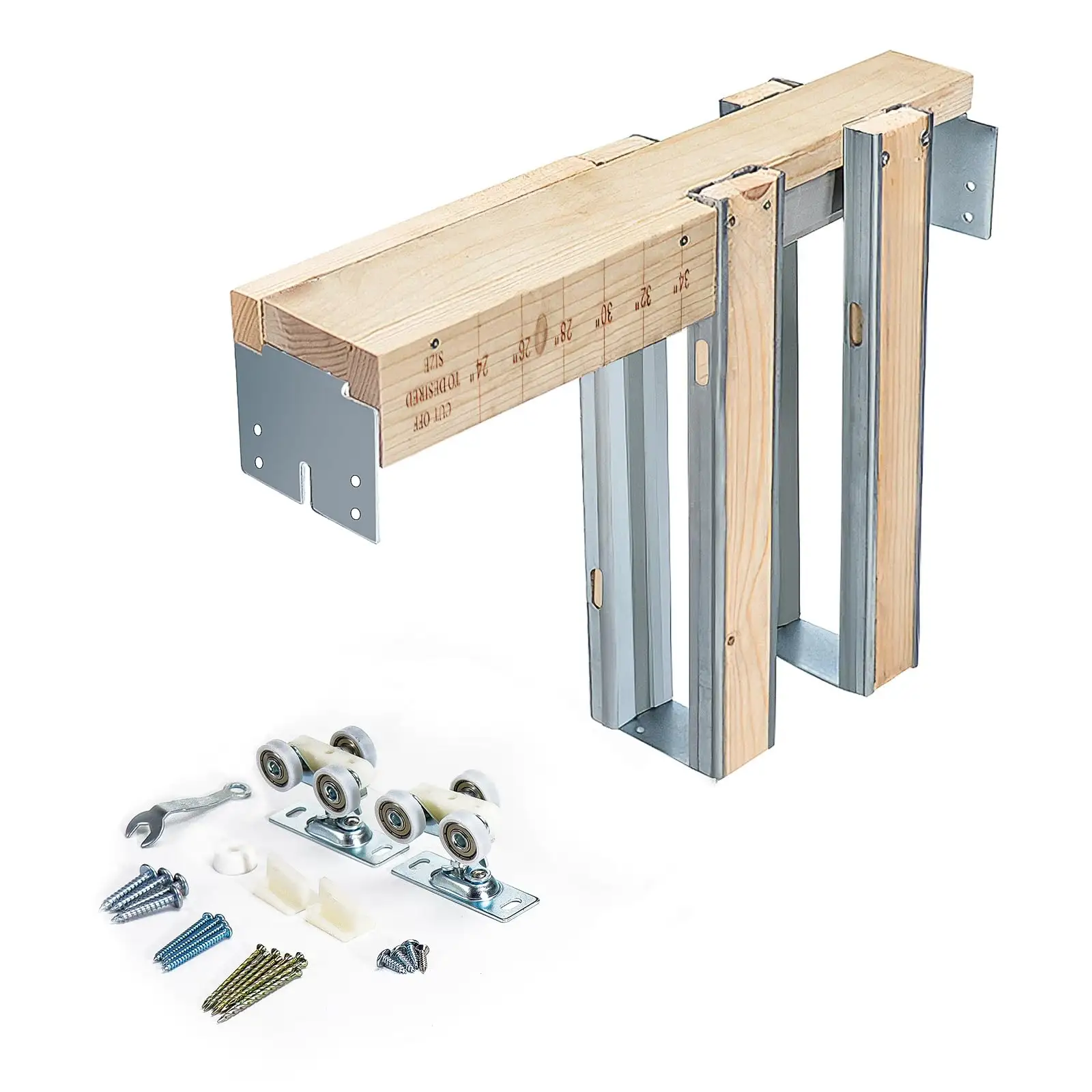 Fabricação Profissional FSC Interior Bolso Slide Porta Hardware System Kit Quarto Moderno Armário Deslizante Portas De Bolso Quadro