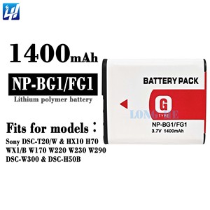 Digital Camera Battery Rechargeable Li-ion 1400mAh NP-<strong>BG1</strong>/FG1 for <strong>Sony</strong> DSC-T20/W HX10 H70 WX1/B W170 W230 W290 DSC-W300 DSC-H50B - Product Image 2