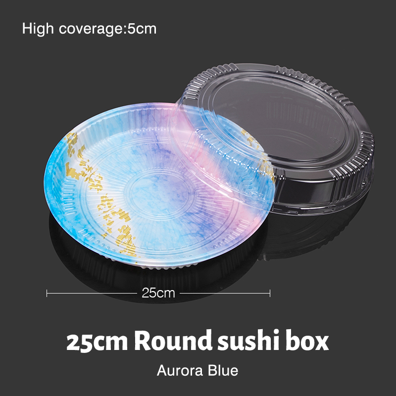 25cm Aurora Blue Sushi Box with lid