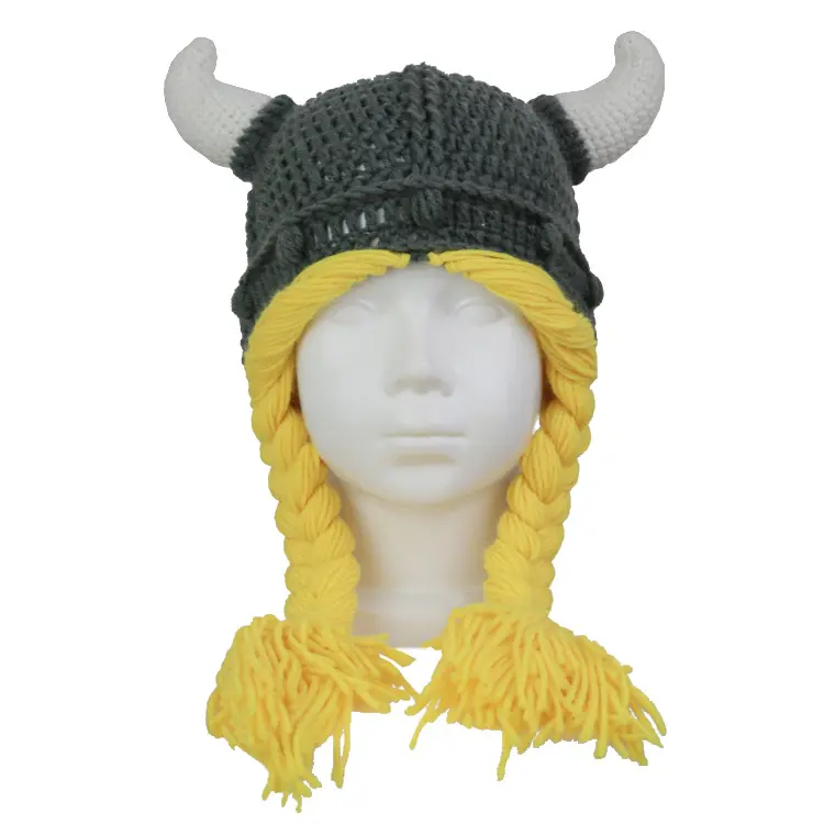 Cappelli da festa per bambini carini in lana lavorata a maglia invernale divertente di moda all'ingrosso