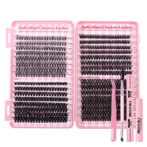 TZ ชุดต่อขนตาปลอมแบบ DIY คลัสเตอร์ขนตาปลอมที่มีแหนบ - Product Image 6