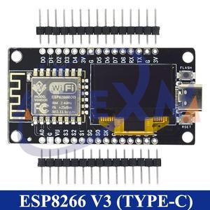 Arduino/micropython için 0.96 inç Oled ekran Ch340 Esp-12f Wifi modülü tip-c Usb ile Esp8266 V3 geliştirme kurulu