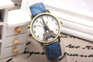 Retro roma ölçekli demir kule desen Quartz saat erkekler ve kadınlar için sınır ötesi popüler rahat tarzı öğrenciler için - Product Image 6