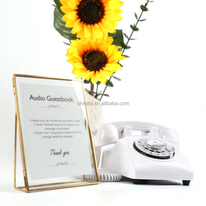 Tùy chỉnh đám cưới âm thanh cuốn sách khách mong muốn ghi âm điện thoại khách âm thanh ghi âm cổ thời trang cũ điện thoại thiết bị cầm tay - Product Image 1
